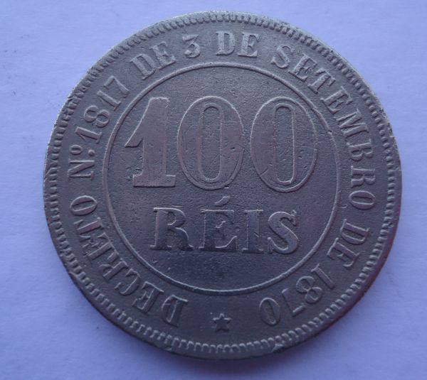Moeda de 100 Réis - 1877